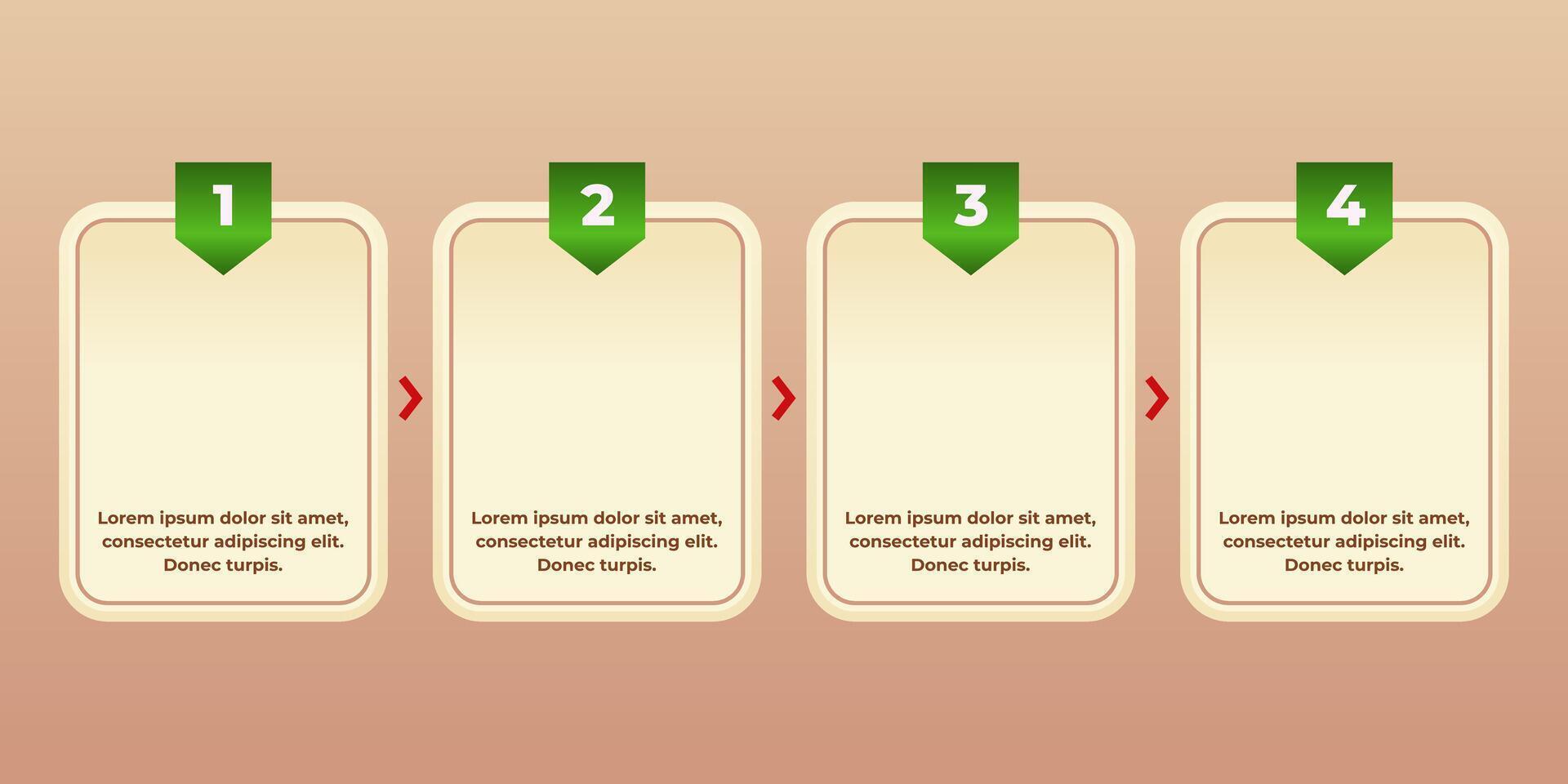 Elegant Infographic Layout with Four Brown Rounded Text Boxes for Structured Content vector