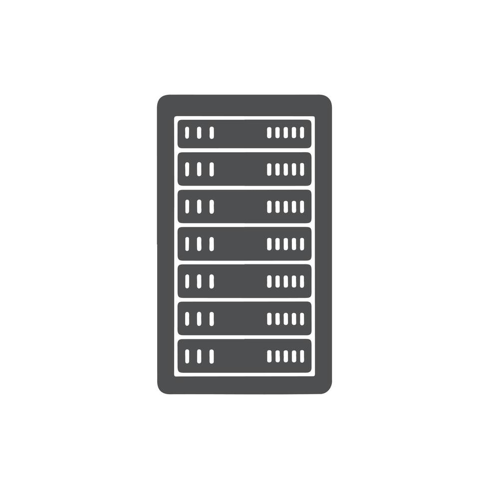 Server Rack Icon Data Center Equipment Representation vector