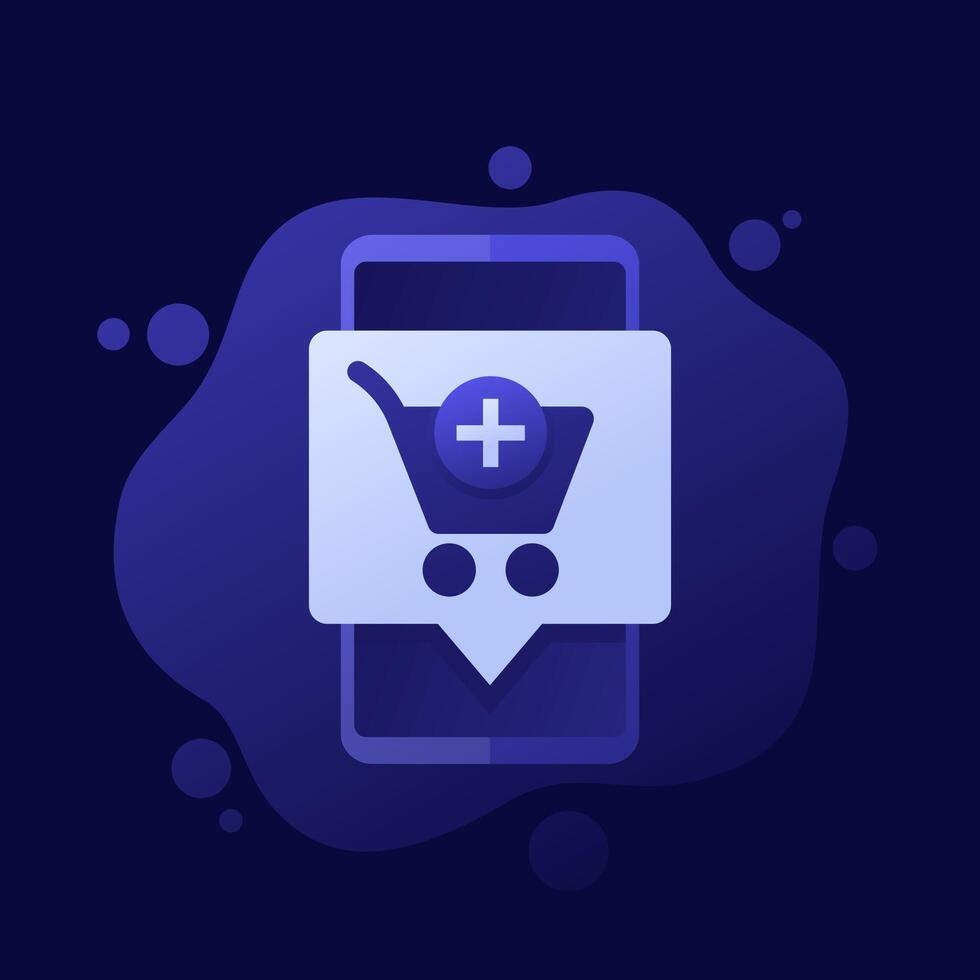 add to order icon with shopping cart and a phone, design vector