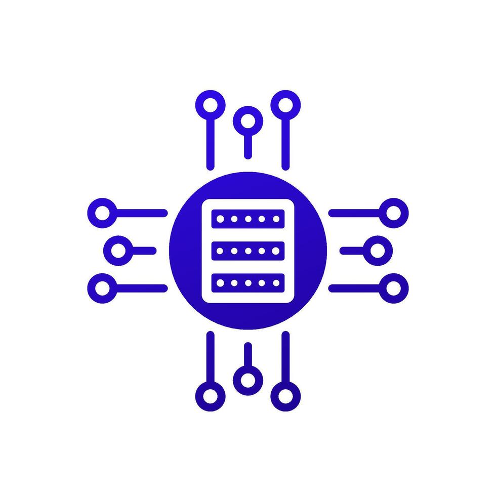 middleware icono con un servidor, vector