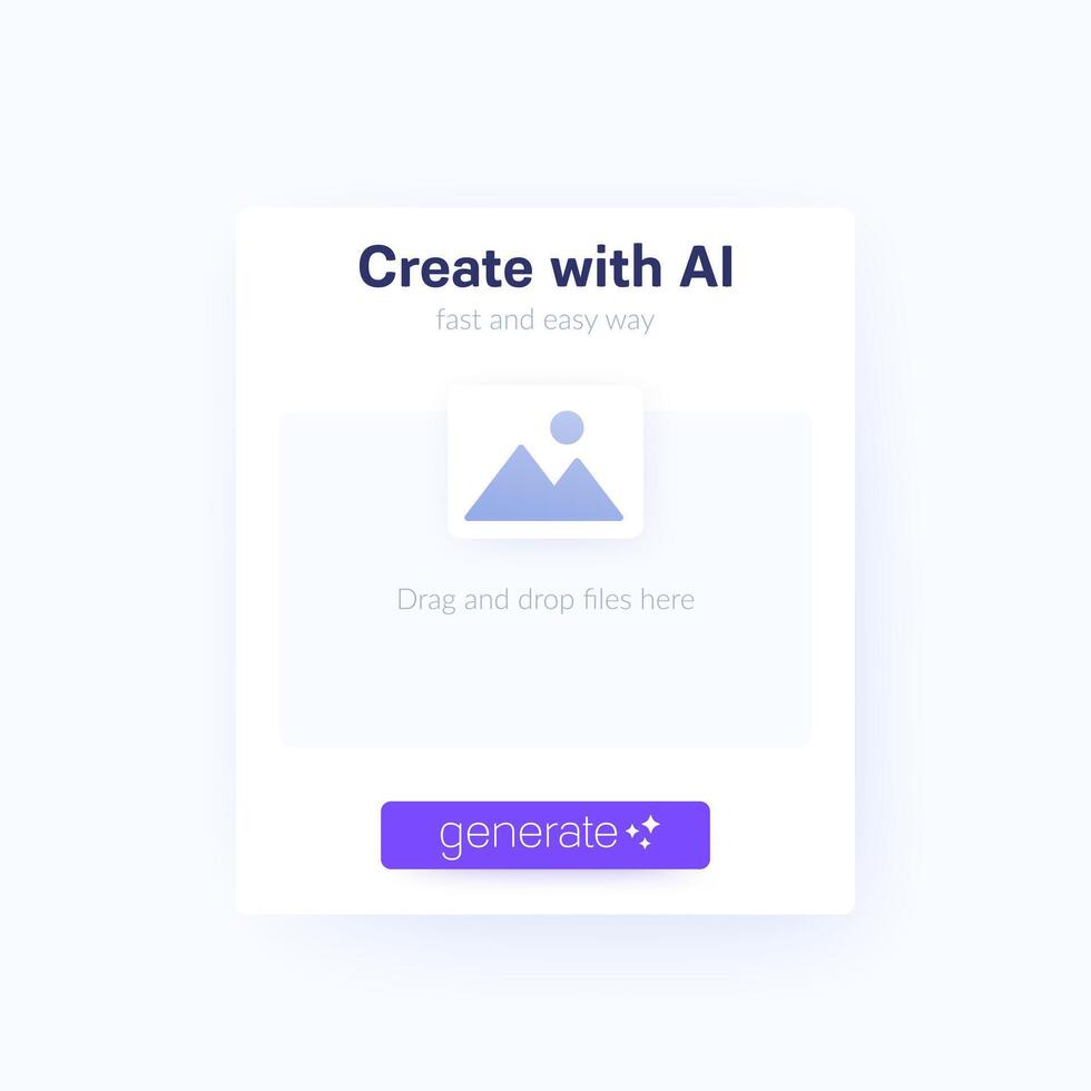 Generate with ai form with button, ui design vector