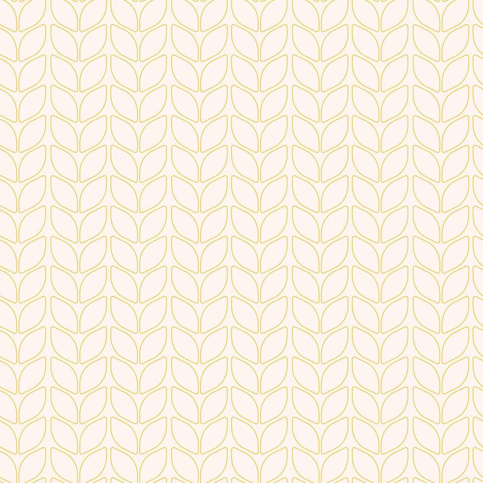 Seamless wheat pattern with outlined cereal ears, creating a minimal linear style symbolizing agriculture, harvest, and natural food. Geometric motif. vector