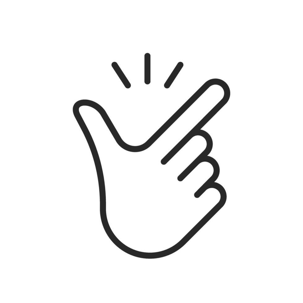 Hand snapping fingers line icon. Metaphor for easy to use technology, intuitive apps and simple solutions. illustration vector