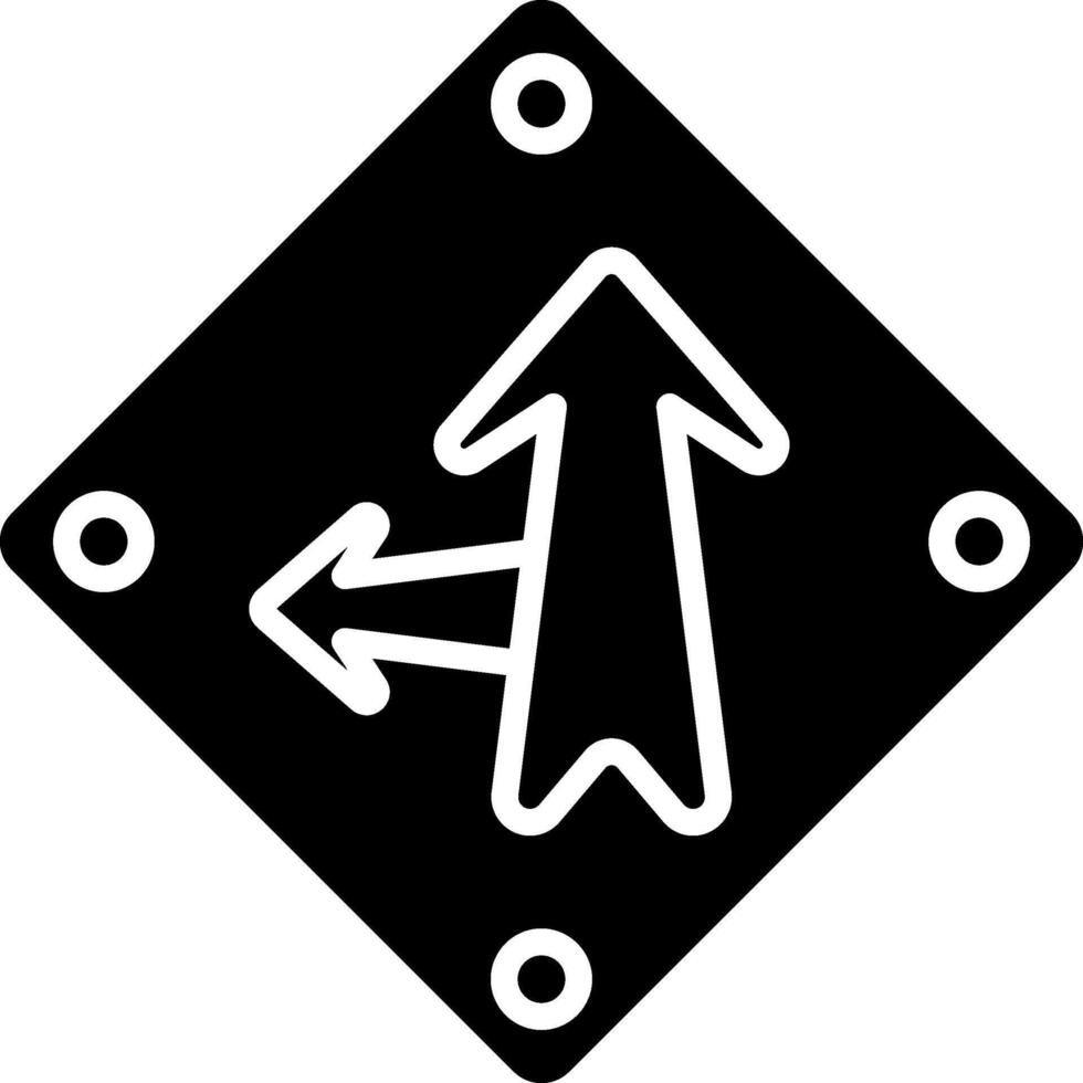 Go Straight Or Left Simplified Minimal Line Mark vector