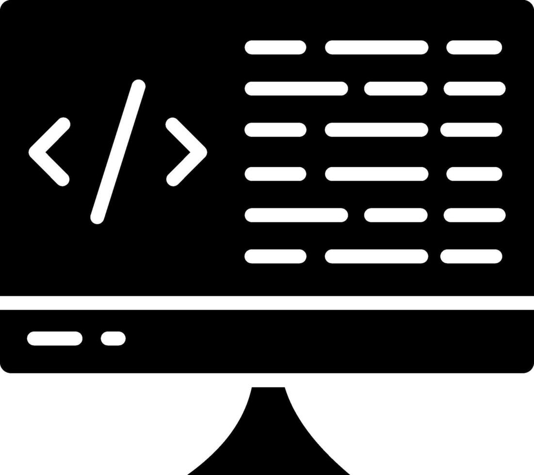 Coding Thin Styled Graphic Shape vector