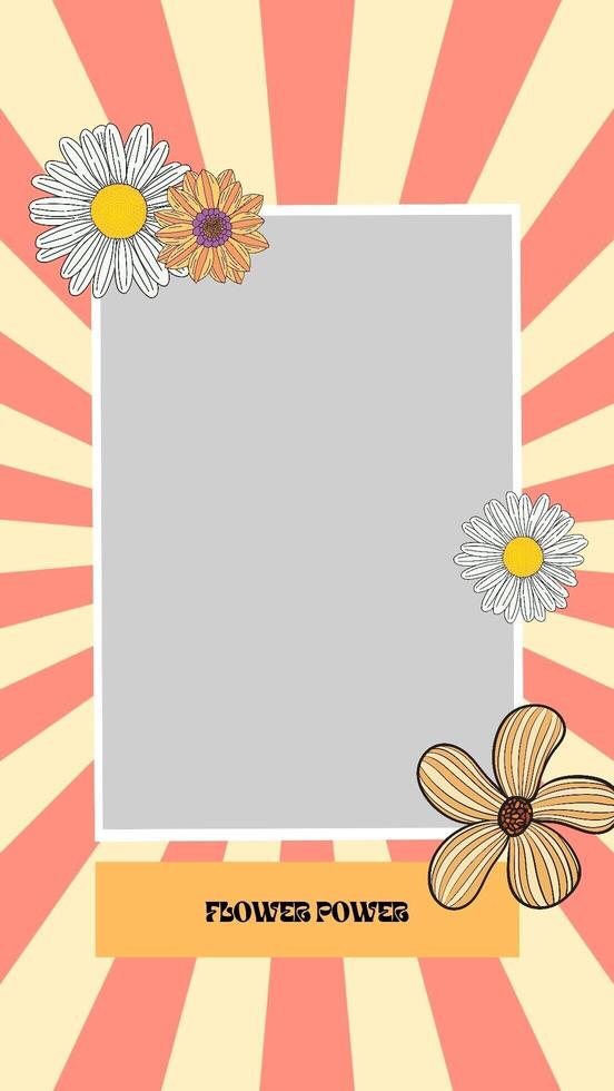 retro instagram story frame template