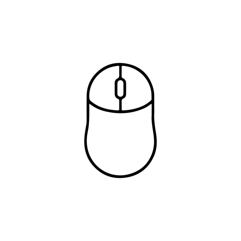 Art of simple black outline of a computer mouse vector