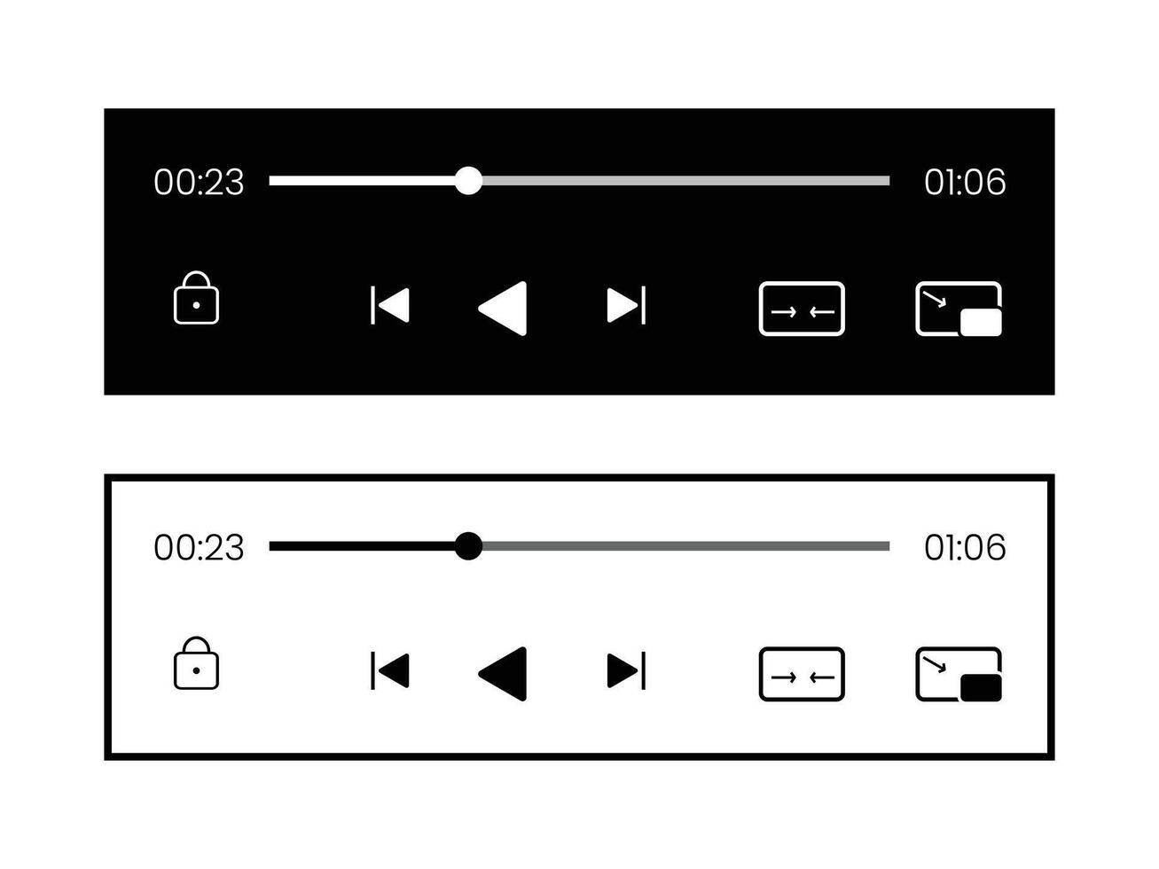 Art of simple media player interface design vector