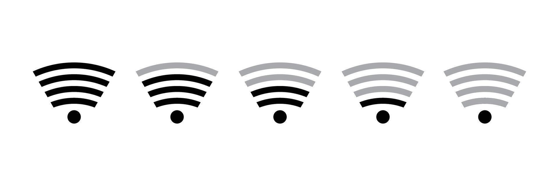 Art of wifi signal strength indicator with varying levels vector