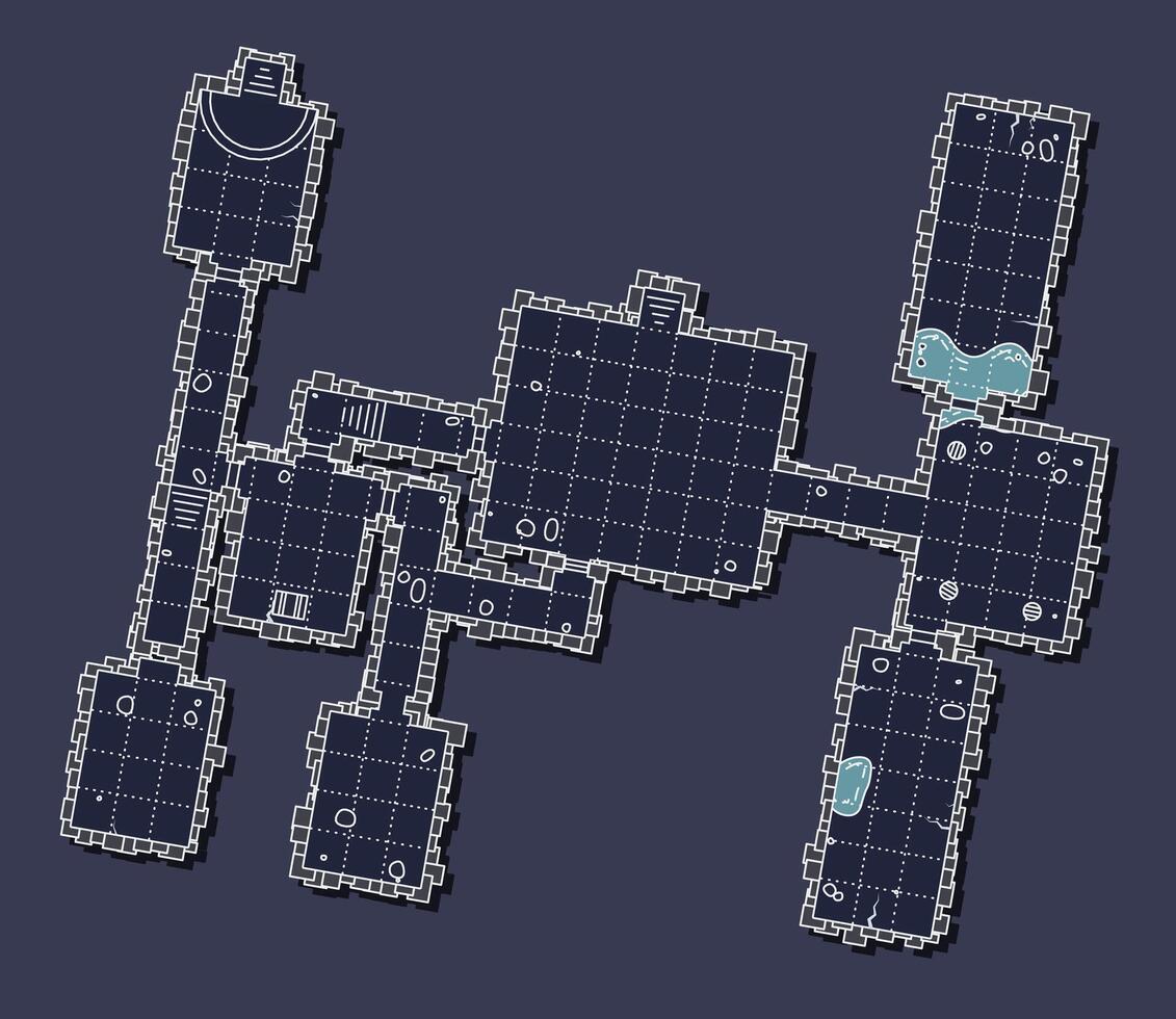 Dungeon Map with Chambers and Corridors vector