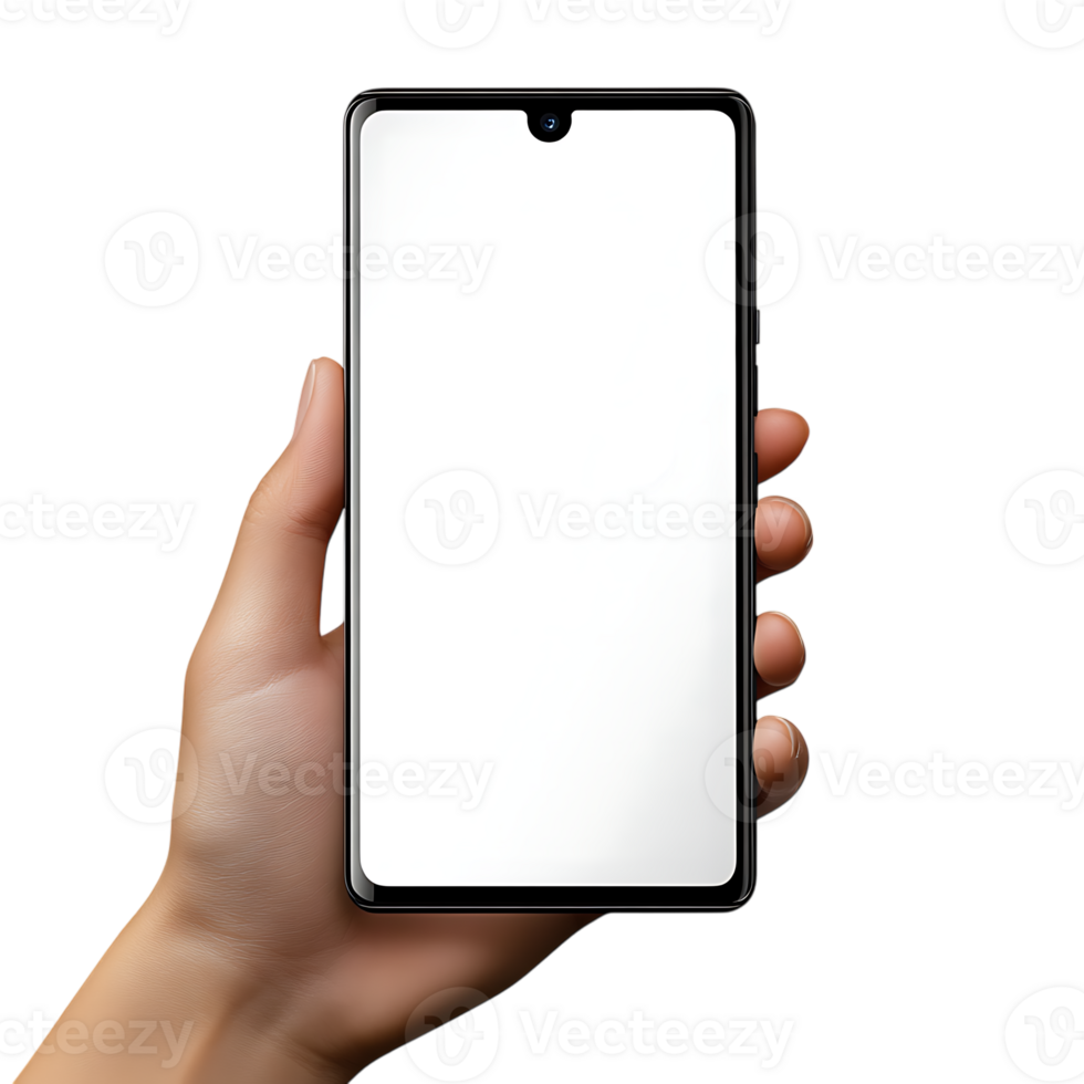 Blank Smartphone Screen Mobile App Mockup Handheld Device Presentation Website Design Template Digital Technology Showcase User Interface Example isolated on transparent background png