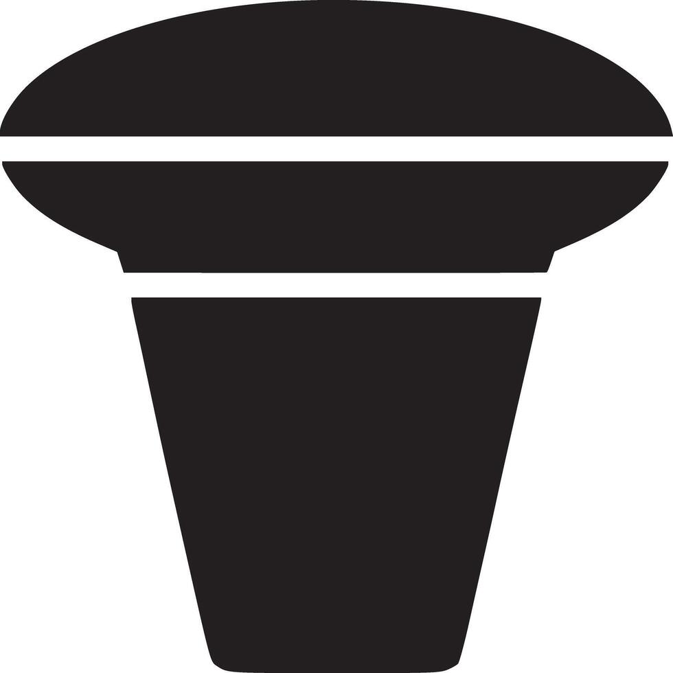 A simple black and white graphic illustration of a microphone on a white background in a flat style vector