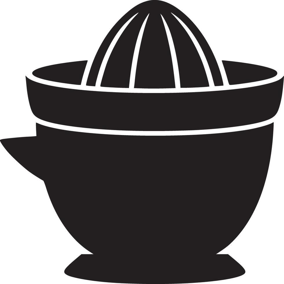 A minimalist black and white illustration of a citrus juicer on a plain white background image vector