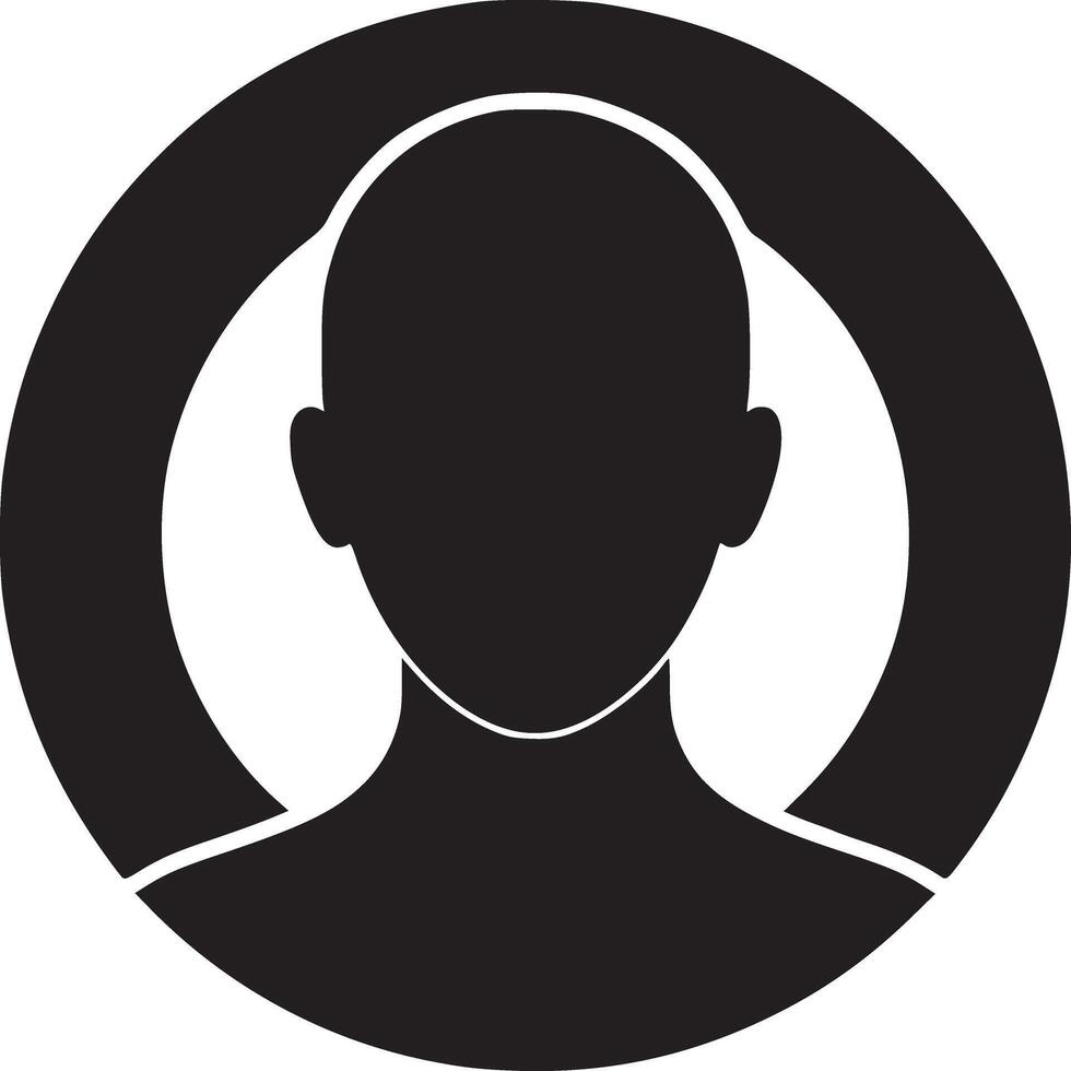 Silhouette of a person in a circle with concentric rings of varying shades of gray on white background vector