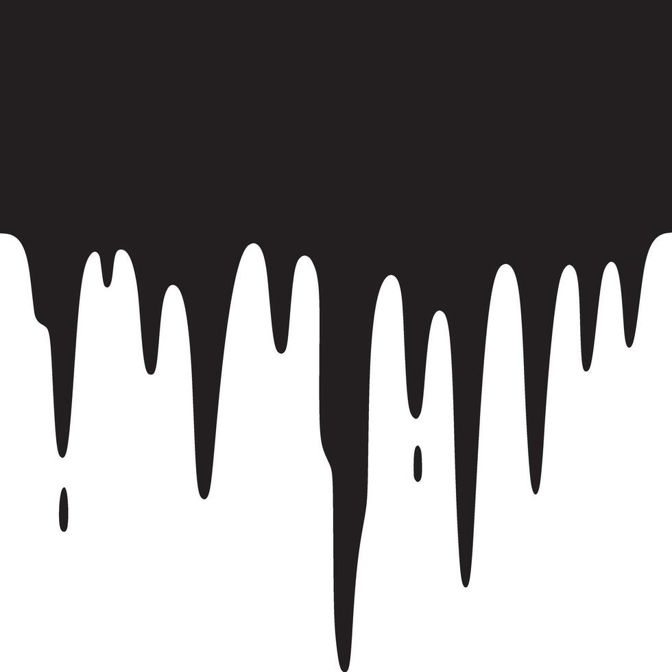 Black paint drips down a white surface creating an abstract monochrome background with stark contrast vector
