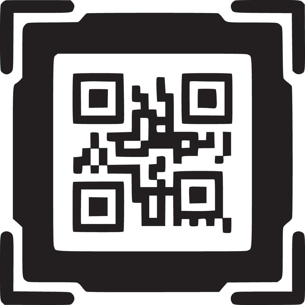 A black and white qr code with a thick border on a white background in a square format image vector