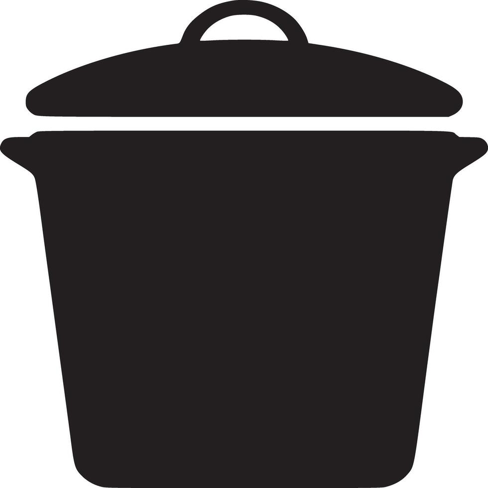 Isolated black trash can with lid on white background in a minimalist style graphic representation vector