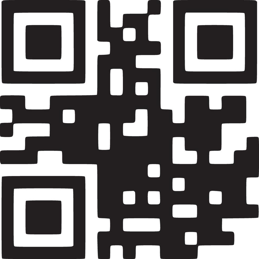 A close up view of a qr code with black squares on a white background for scanning purposes use vector