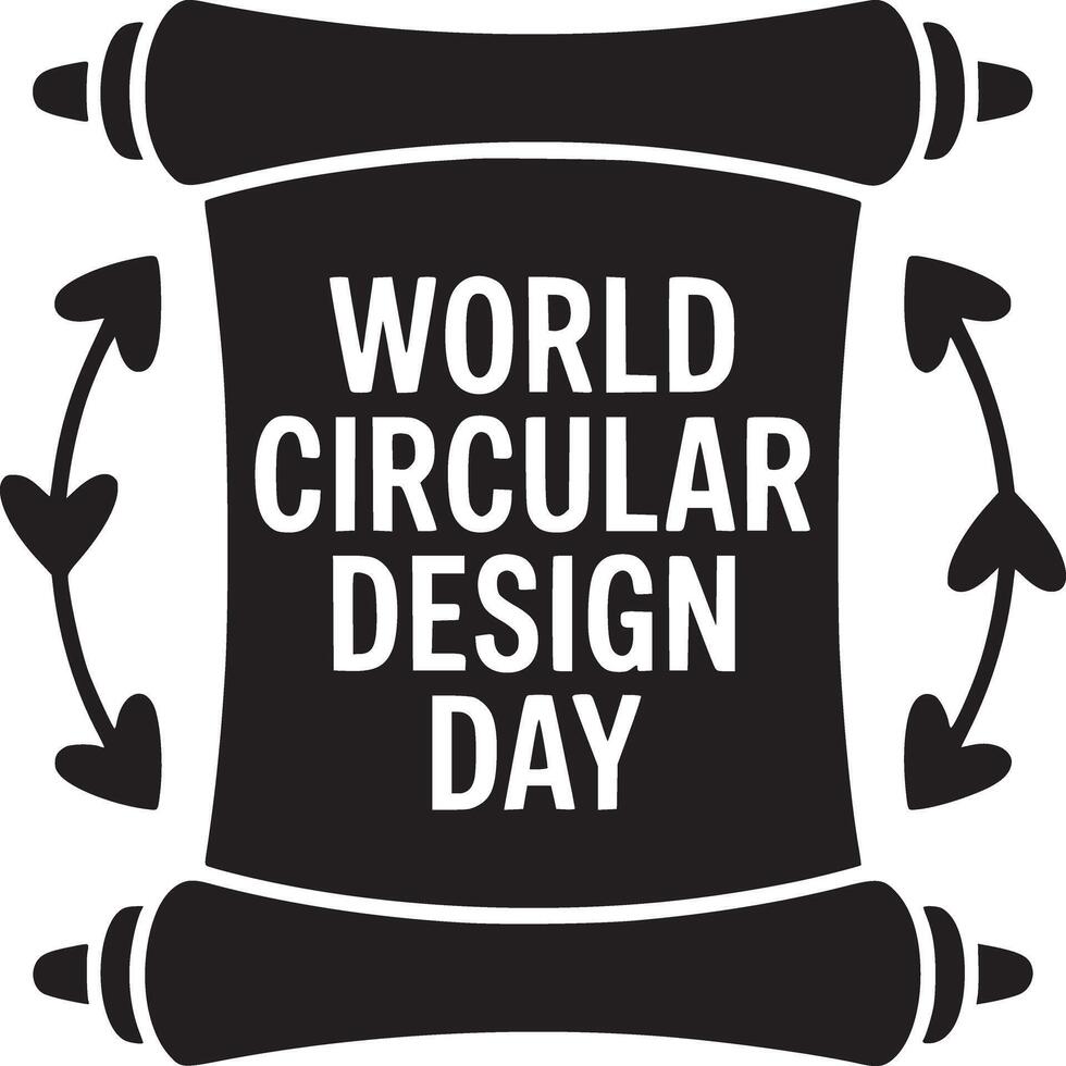 Black and white world circular design day scroll with arrows on a white background illustration vector