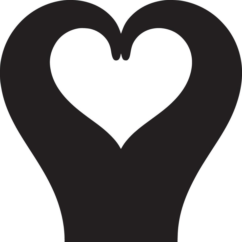 A minimalist black and white illustration of a heart shape with a white background and simple design vector