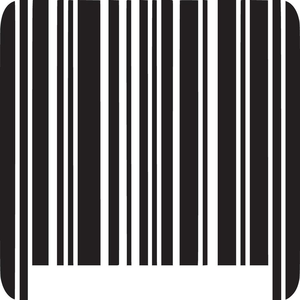 A simple graphic of a barcode with black vertical lines and white space on a white background art vector
