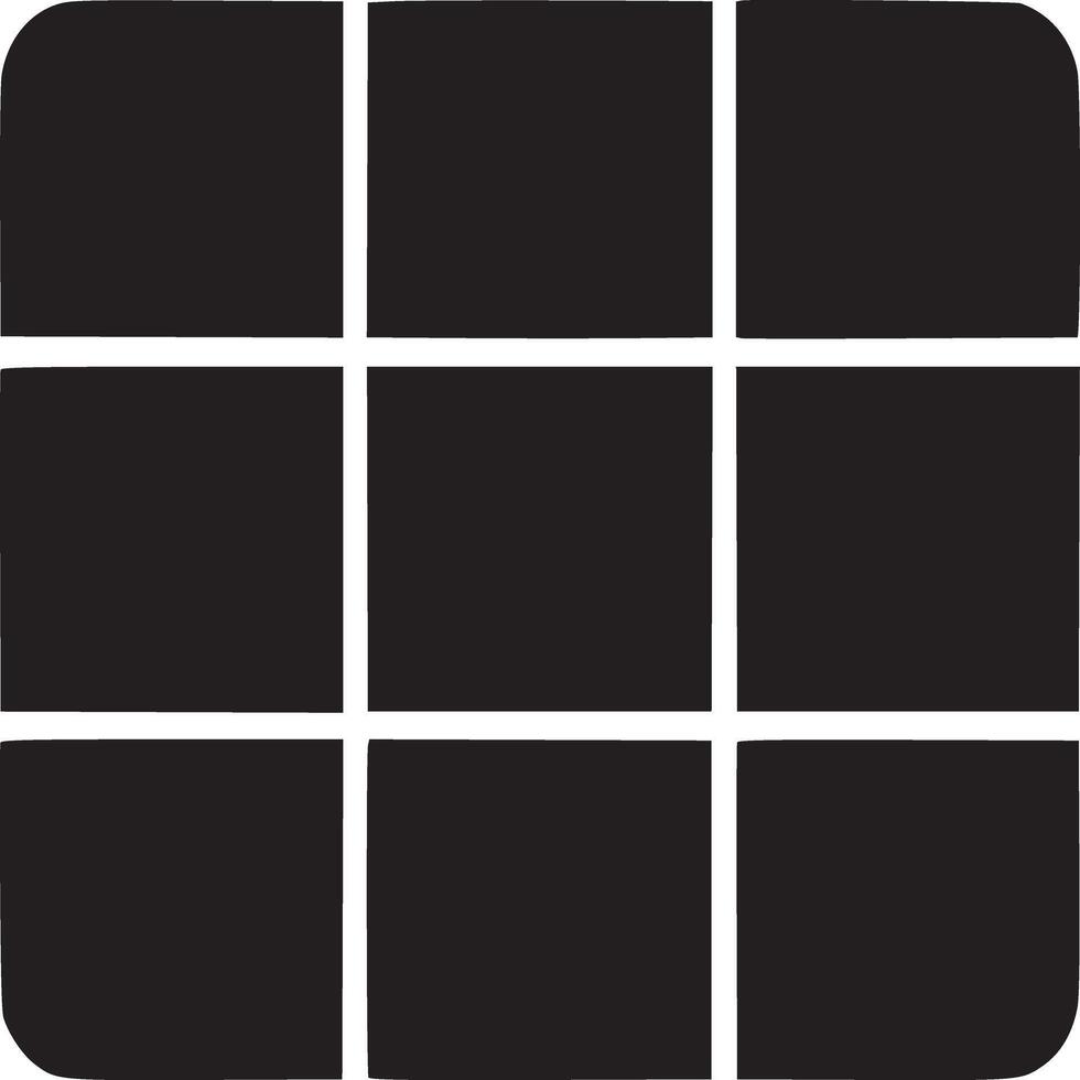 A simple black grid with rounded corners on a white background in a minimalist style design layout vector