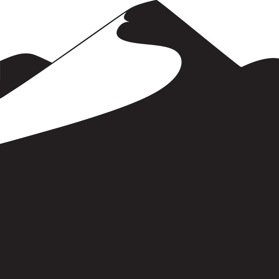 A minimalist monochrome image of sand dunes with stark black and white contrast and smooth lines forms vector