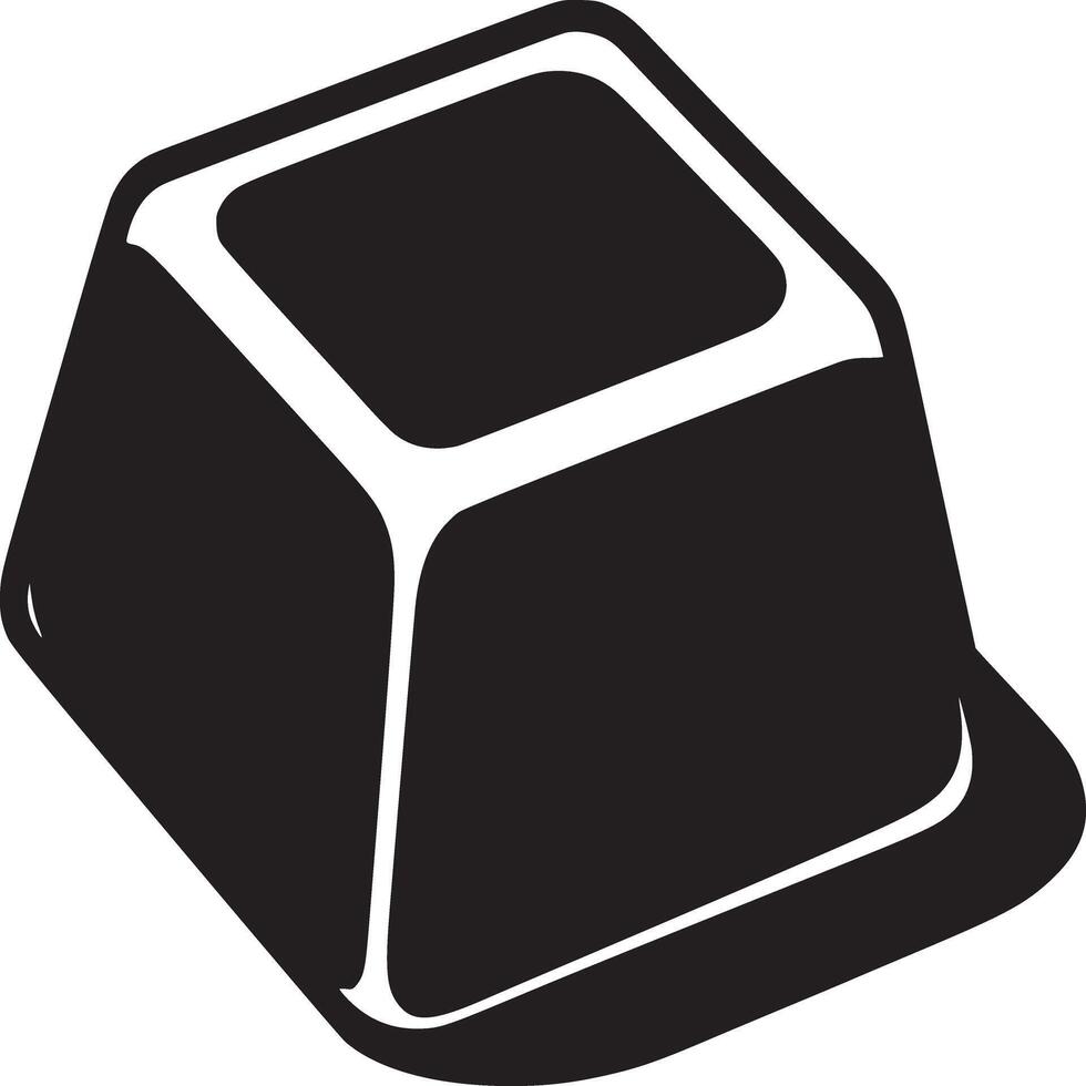 A black and white illustration of a square object with rounded edges on a white background art piece vector