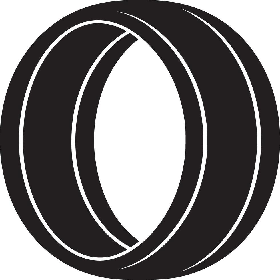 A graphic representation of a black and white ring with a double band design on a white background vector