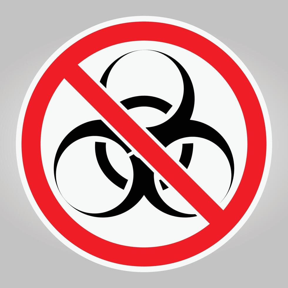 Prohibition Sign for Biological Hazard with Circular Design and Red Color vector