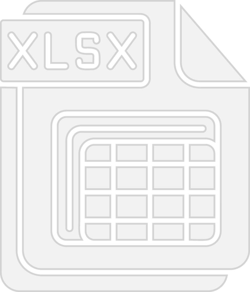 XLSX Sharp Line Mark vector