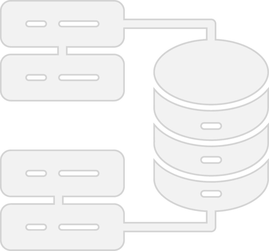 base de datos monocromo línea gráfico vector