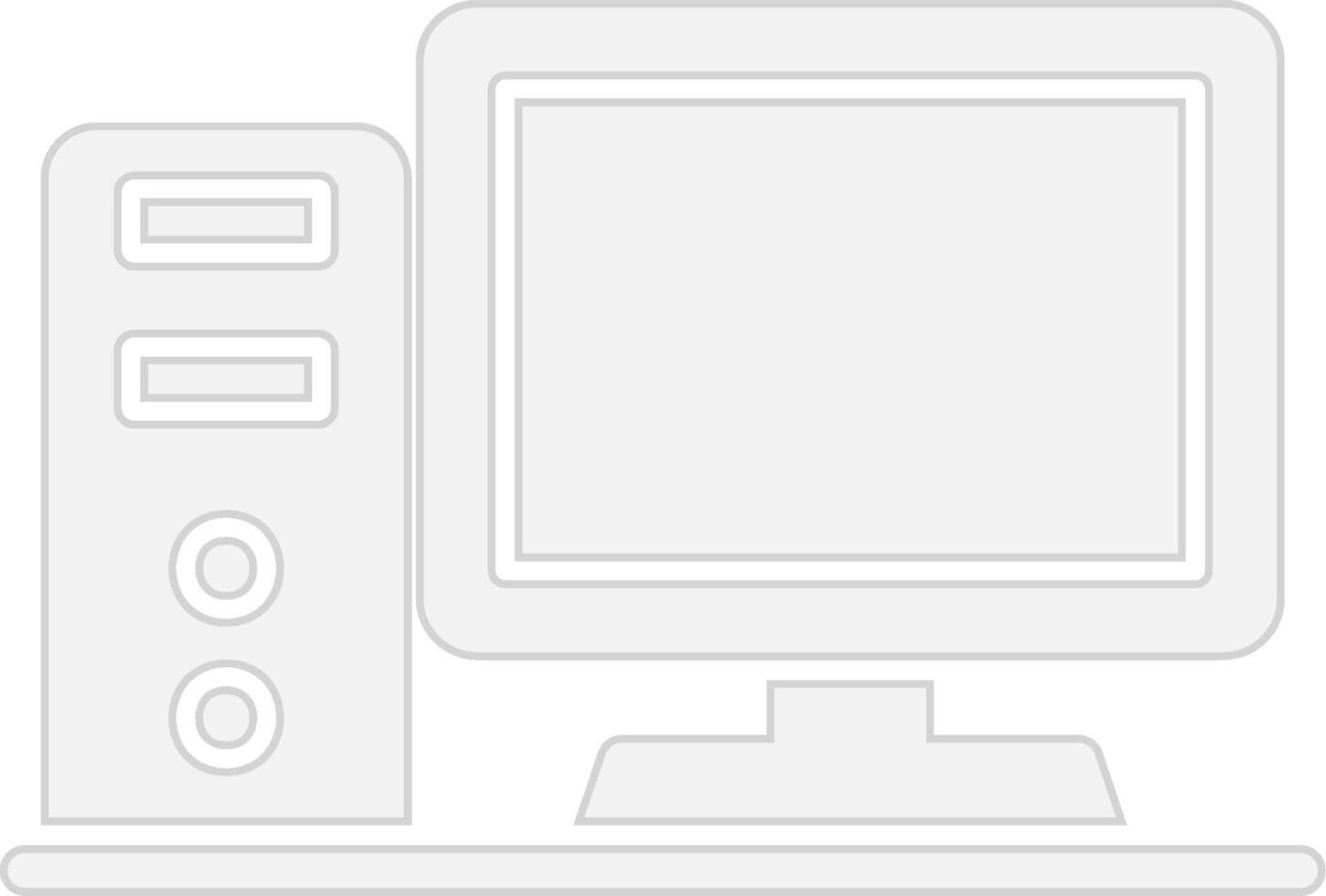 Desktop Computer User-Friendly Drawing vector