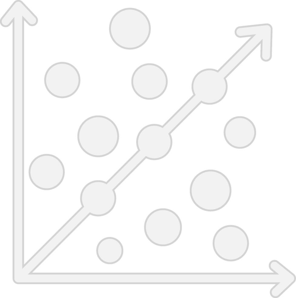 Scatter Graph Simplified Line Mark vector