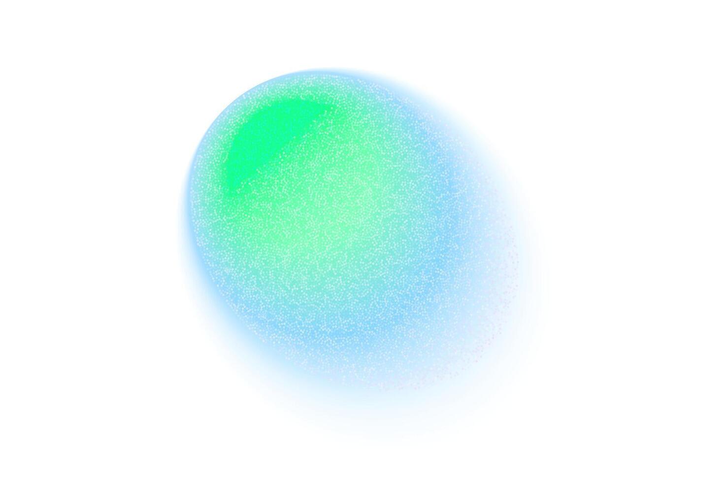 Noise color gradient shape. Blue and green blur abstract sphere. Light circular soft background for neon radial glow effect. illustration vector