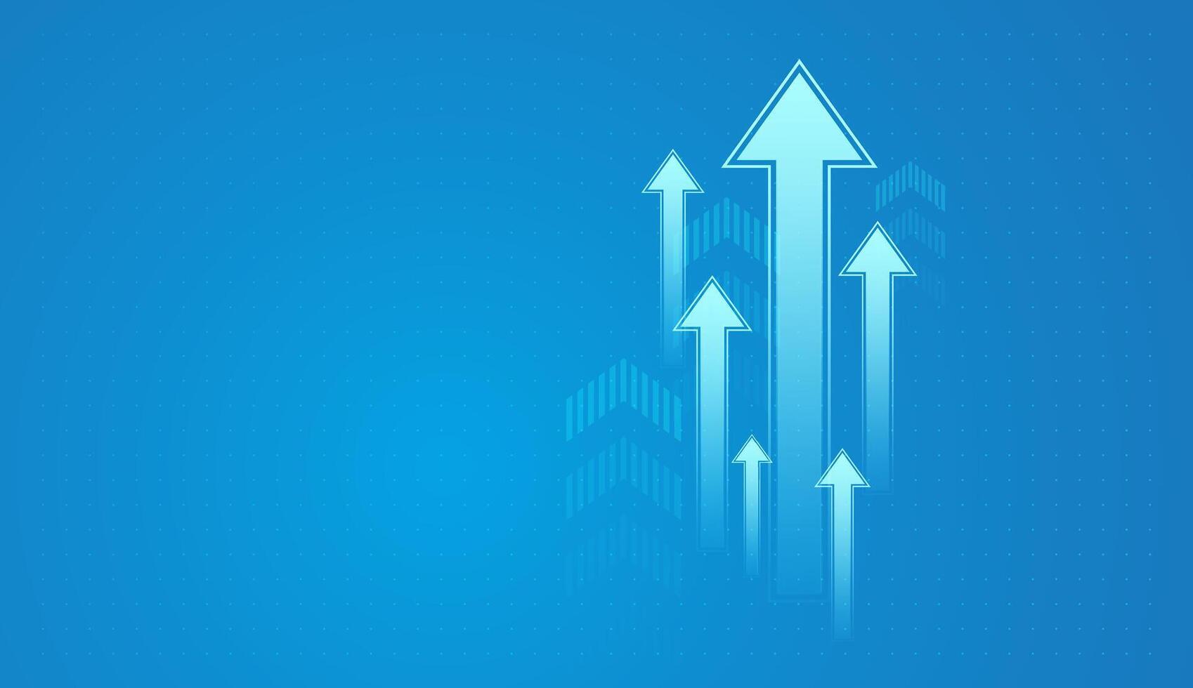 The glowing, futuristic design suggests innovation, technology, and advancement. This visual is often used in business, finance, and performance-related contexts to highlight improvement vector