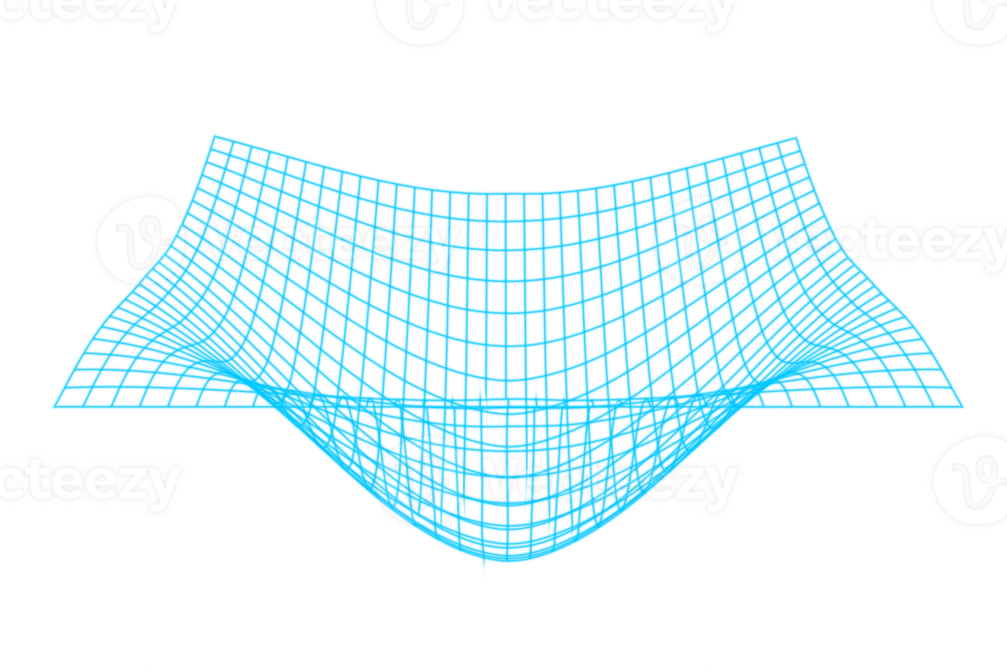 3d wireframe mesh surface abstract topography grid blue curve geometric digital visualization render structure network connection space shape technology data light png