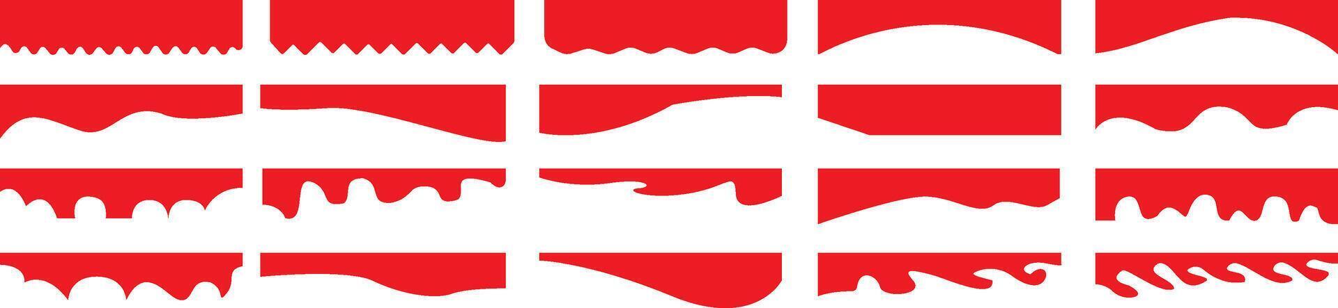 Divider Shape for Website Set, Abstract Design Elements for Top and Bottom Web Page. Wave Shape, Curve Line, Drops Separator Effects Collection For Poster, App, Banner. vector