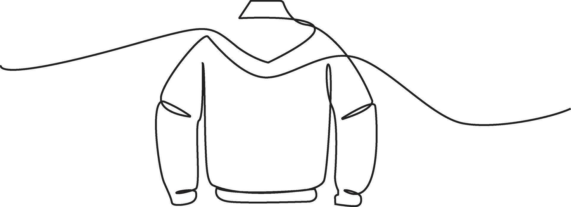 Jacket continuous one line drawing of jacket icon linear design. vector