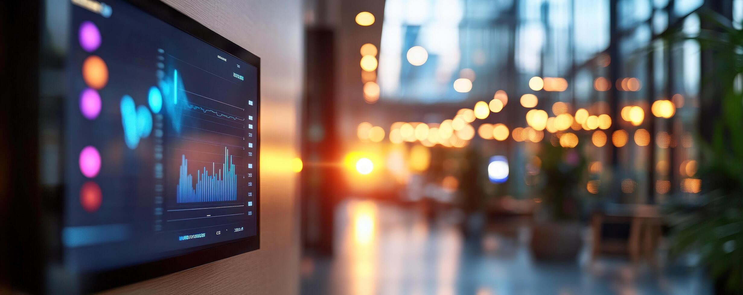 Interactive display showing data graphs photo