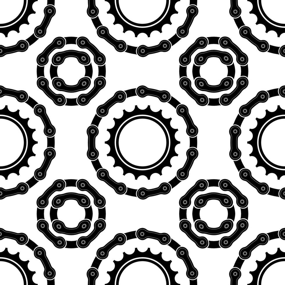 Different Bicycle Chain Frames Seamless Pattern Isolated on White Background vector