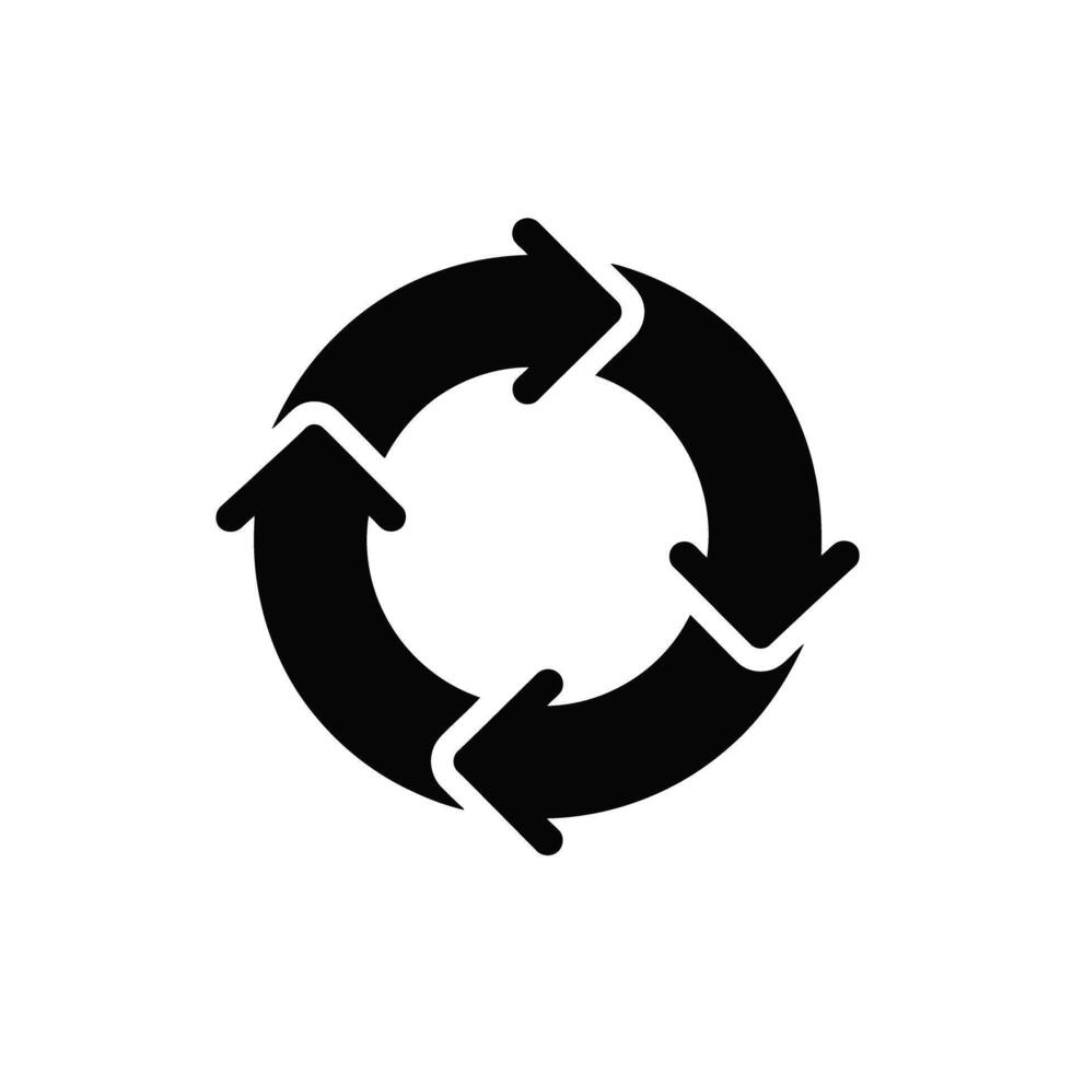 circular flechas diagrama simbolizando continuo proceso de iteración y reciclaje lazo visualización vector
