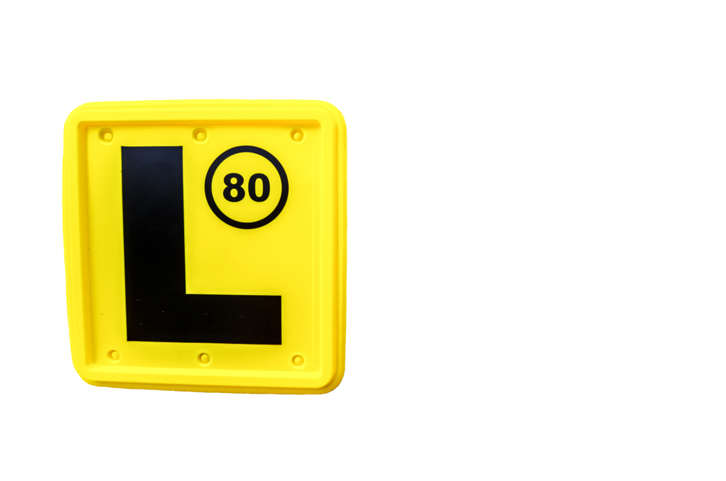 A sans-serif letter L plate in yellow color which must be affixed to the front and back of a vehicle in many countries if its driver is a learner under instruction png