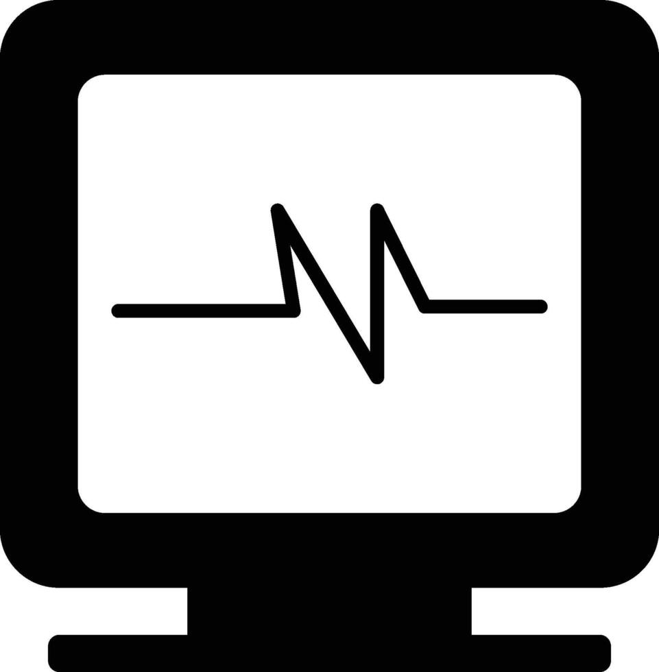The icon of pulse on the monitor. Simple flat icon illustration, of pulse on the monitor for a website or mobile application on white background vector
