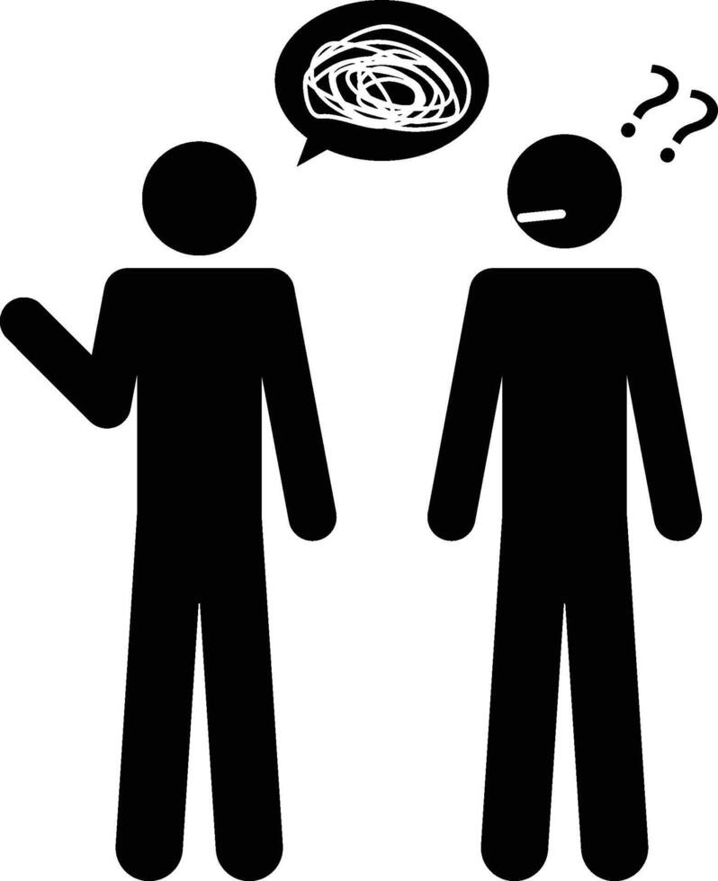 Giving man speaks nonsense icon. Simple glyph, flat of People icons for UI and UX, website or mobile application on white background vector