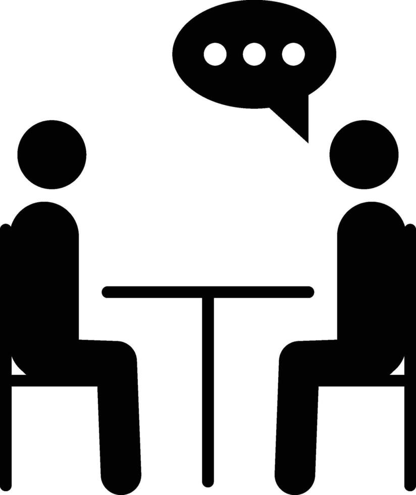 Two people talking icon. Simple glyph, flat of People icons for UI and UX, website vector