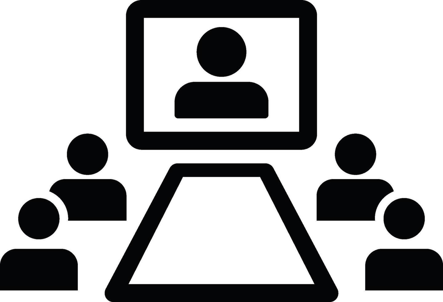 conference, employee, online icon. Simple glyph, flat of Online traning icons for UI and UX, website or mobile application on white vector