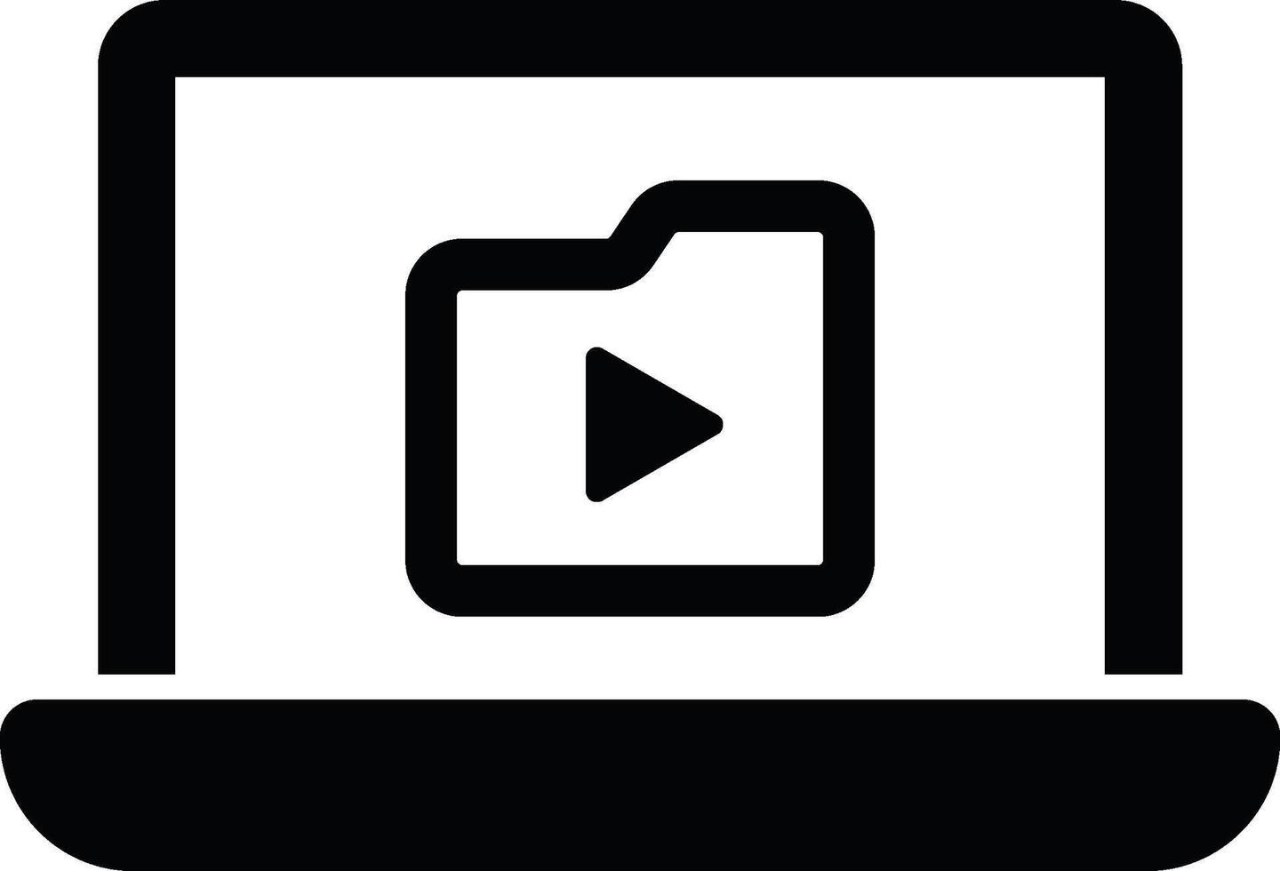 laptop, folder, videos, online training icon. Simple glyph, flat of Online traning icons for UI and UX, website or mobile application on white background vector