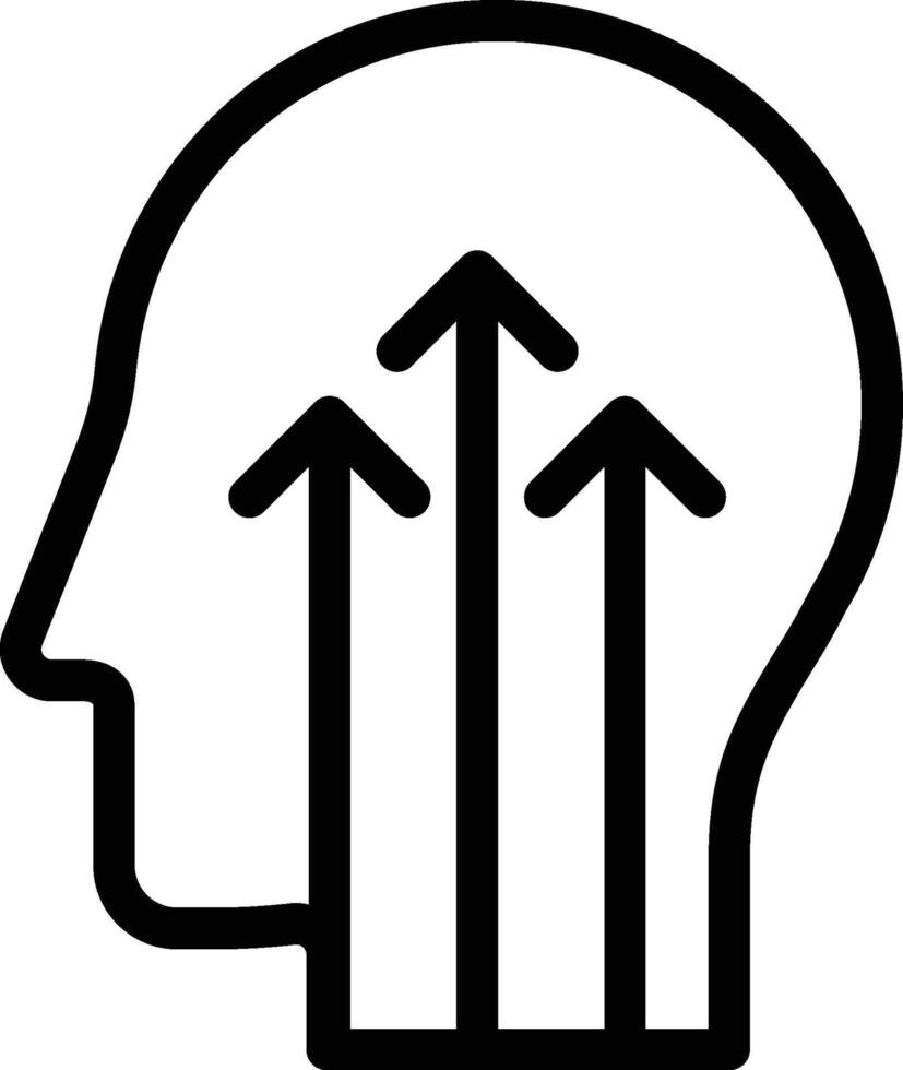 human, brain, growth, up, arrows icon. Simple thin line, outline of Mind process icons for UI and UX, website or mobile application on white background vector