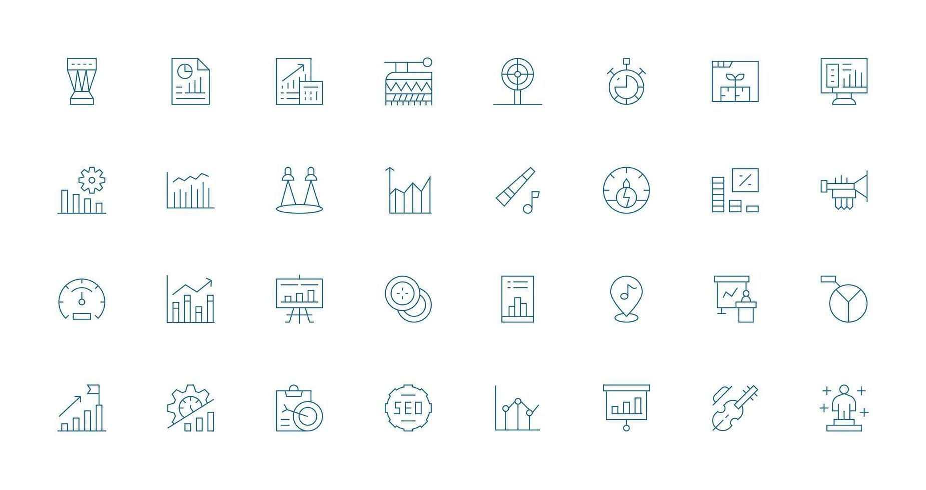 A set of icons that include various types of business vector